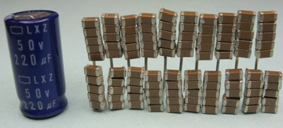 Volumetric efficiency of aluminum electrolytic capacitors Image of Volumetric efficiency of aluminum electrolytic capacitors