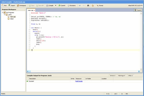 mbed IDE Image of mbed IDE