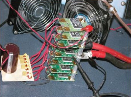 Vicor’s seven BCM bus converter modules Image of Vicor’s seven BCM bus converter modules