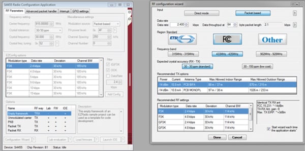 Configuring the Si4555 using the WDS Configuration Wizard Image of Configuring the Si4555 using the WDS Configuration Wizard