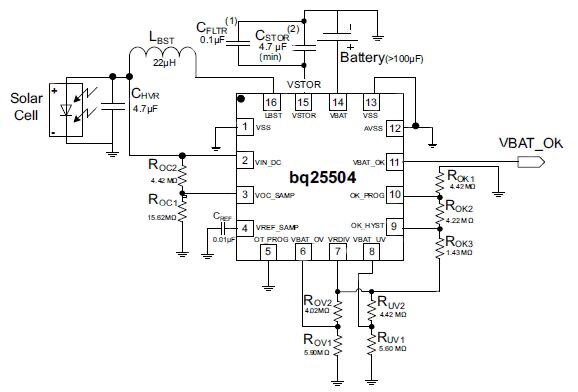 Connecting the bq25504 to a solar cell array Connecting the bq25504 to a solar cell array