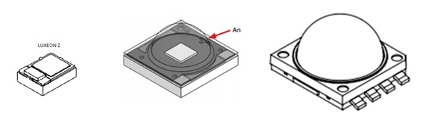 Philips Lumileds LUXEON Z footprint comparison Philips Lumileds LUXEON Z footprint comparison