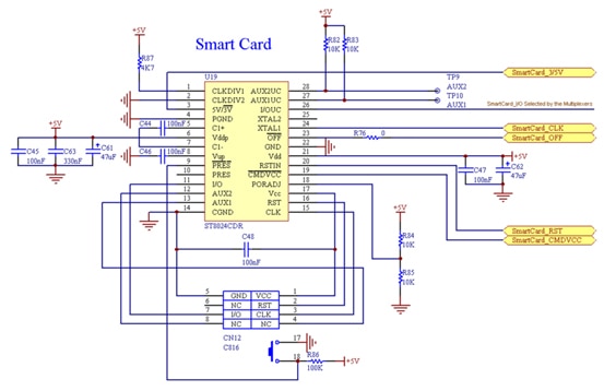 Smartcard interface hardware connection Image of smartcard interface hardware connection