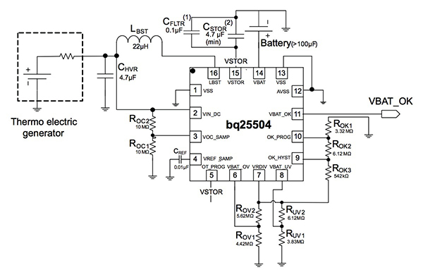 Texas Instruments BQ25504 Diagram of Texas Instruments bq25504