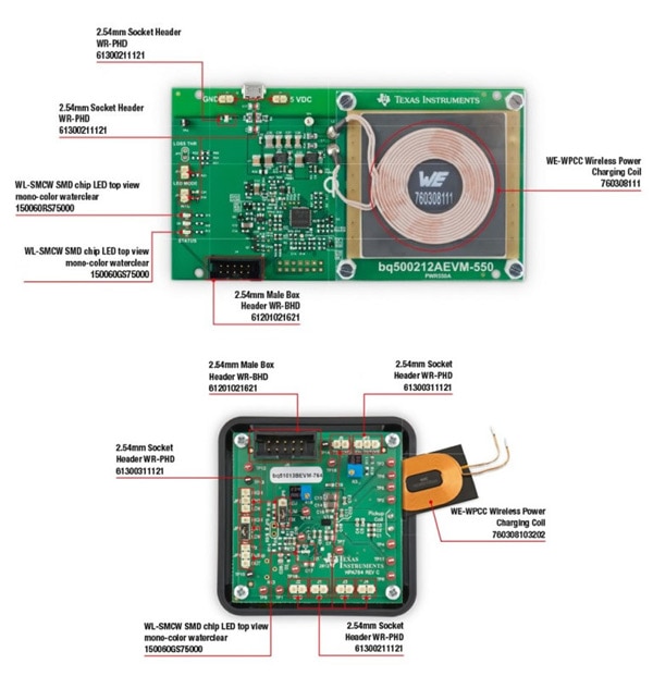 Wurth wireless plug and play power transfer kit featuring TI parts Image of Wurth wireless plug and play power transfer kit featuring TI parts