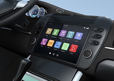 Automotive infotainment system Immagine del sistema di infotainment per il settore automotive