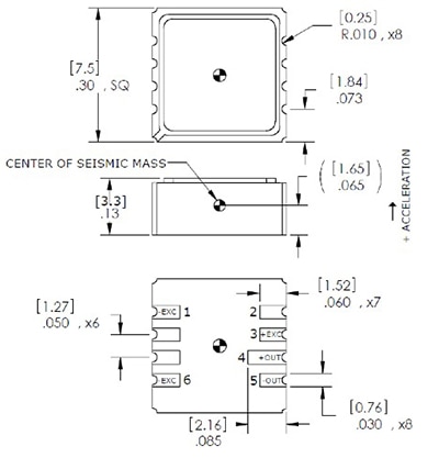 Measurement Specialties accelerometer Diagram of Measurement Specialties accelerometer