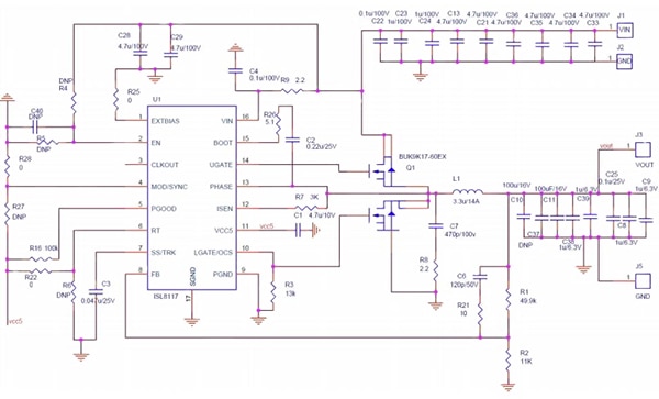Intersil ISL8117EVAL1Z (click for full-size) Schematic of Intersil ISL8117EVAL1Z (click for full-size)