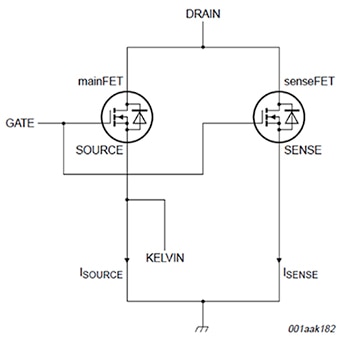 NXP Semiconductors current-sensing MOSFET Diagram of NXP Semiconductors current-sensing MOSFET