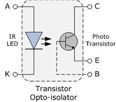Transistor optoisolator Diagram of transistor optoisolator