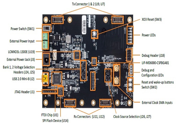 Lattice Semiconductor CrossLink LIF-MD6000 Master Link board Image of Lattice Semiconductor CrossLink LIF-MD6000 Master Link board