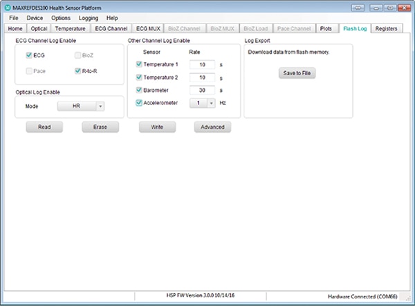 Flash log tab Image of Flash log tab