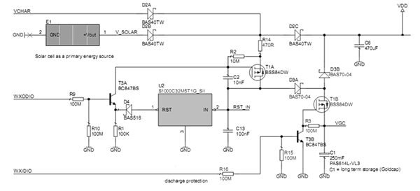Scavenger Transmit Module charging circuitry Diagram of Scavenger Transmit Module charging circuitry