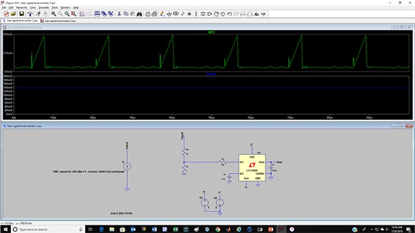 LTC1966 used to measure the RMS value of a switching FET current waveform Image of LTC1966 used to measure the RMS value of a switching FET current waveform