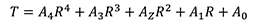 T = A4R4 + A3R3 + A2R2 + A1R + A0 Equation 6