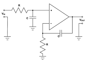 Non-inverting integrator based on a difference amplifier op amp configuration Diagram of non-inverting integrator based on a difference amplifier op amp configuration