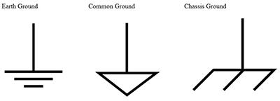 Earth, Common, and Chassis Grounds แผนผังของ Earth, Common และ Chassis Grounds