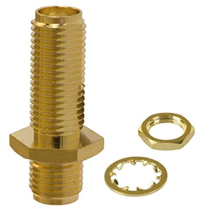 Amphenol RF bulkhead SMA connector Image of Amphenol RF bulkhead SMA connector