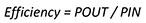 Efficiency = POUT / PIN Equazione 3