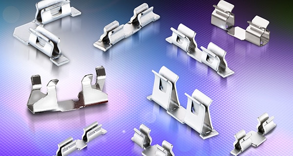 Harwin can-mounting clips that complete the shielding and mounting solution รูปภาพของคลิปติดตั้ง Harwin ที่สามารถติดตั้งระบบป้องกันและติดตั้งได้อย่างสมบูรณ์