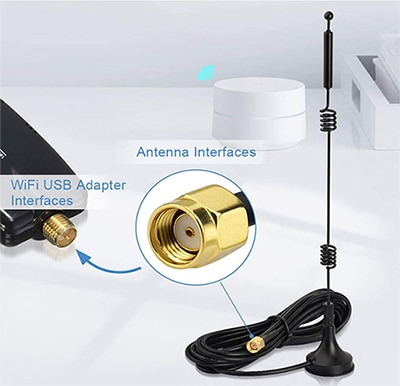 External Wi-Fi antenna Immagine di un'antenna Wi-Fi esterna