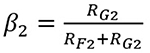 β2 = RG2 / RF2 + RG2 Equation 6