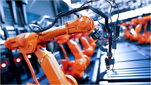 Stationary multi-axis industrial robot Image of stationary multi-axis industrial robot