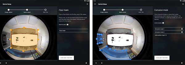 Analog Devices’ EagleEye PeopleCount app setup (click to enlarge) Immagine della configurazione dell'app EagleEye PeopleCount di Analog Devices (fare clic per ingrandire)