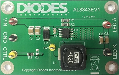 Diodes AL8843EV1 evaluation board Image of Diodes AL8843EV1 evaluation board