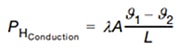 PHConduction = λA ϑ1-ϑ2 Équation 6