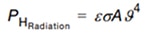 PHRadiation = εσAϑ4 Équation 8