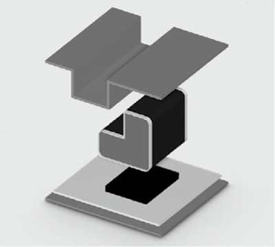 Graphite foam gasket (center) can be fabricated with various geometries Immagine della guarnizione in schiuma di grafite (centro) fabbricabile in varie geometrie