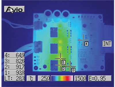 Measured top layer steady state temperatures Image of measured top layer steady state temperatures