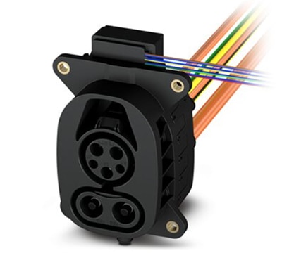 Phoenix Contact 1194398 CCS type 1 vehicle charging inlet Image of Phoenix Contact 1194398 CCS type 1 vehicle charging inlet