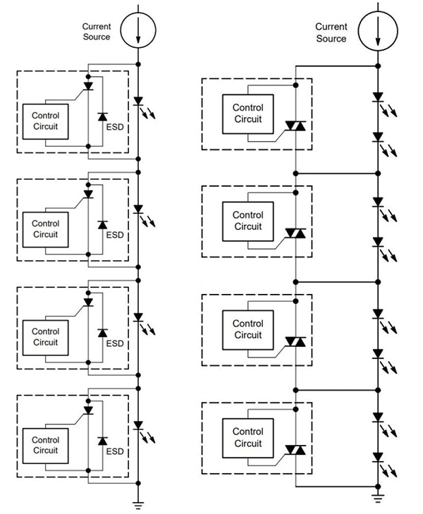 LED shunts (inside the dotted boxes) are available Diagram of LED shunts (inside the dotted boxes) are available