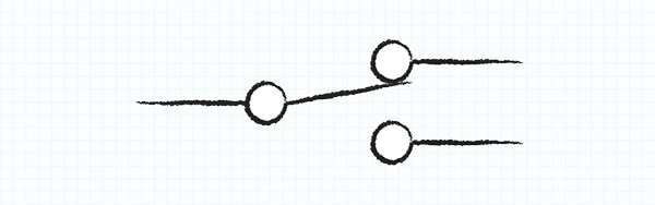 SPDT switch diagram รูปภาพของแผนภาพสวิตช์ SPDT