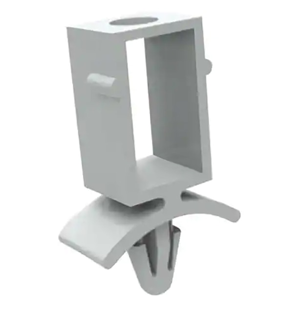 Essentra CBSS-10-01 is an example of a support with a locking arrowhead Image du CBSS-10-01 d'Essentra, un exemple de support à tête conique de fixation