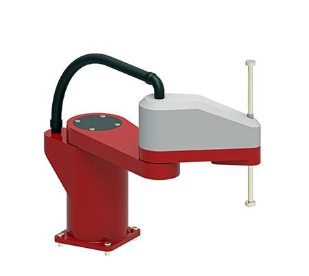 SCARA robots execute pick-and-place wafer handling and processing tasks Image of SCARA robots execute pick-and-place wafer handling and processing tasks