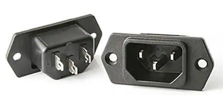 IEC 60320 C14 socket receptacle Obrázek zásuvky IEC 60320 C14