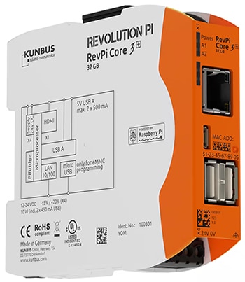 KUNBUS RevPi automated control and I/O components Billede af KUNBUS RevPi automatiseret styring og I/O-komponenter