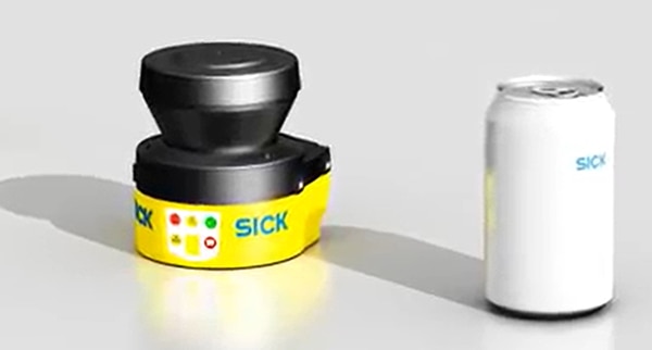 SICK S30 Mini Standard safety laser scanner size comparison Image of SICK S30 Mini Standard safety laser scanner size comparison