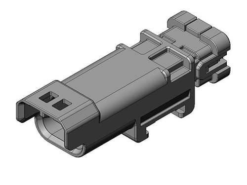 JAE Electronics MX80B02PZ1A 2-pin in-line connector housing Image of JAE Electronics MX80B02PZ1A 2-pin in-line connector housing