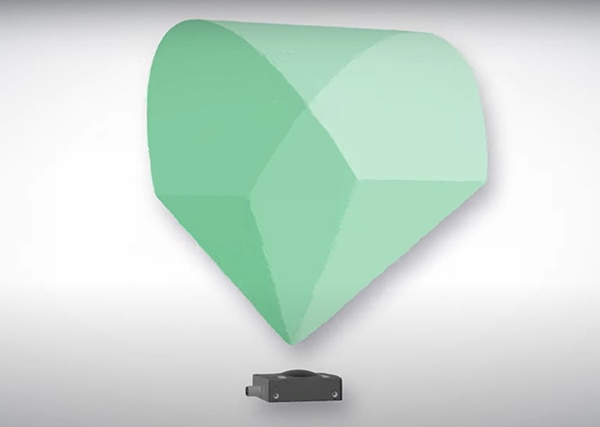 Banner Engineering Q90R2 radar sensors FOV Image du champ de vision des capteurs radar Q90R2 de Banner Engineering