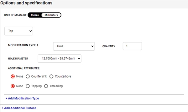 Custom Enclosure Configurator options and specifications Image of Custom Enclosure Configurator options and specifications