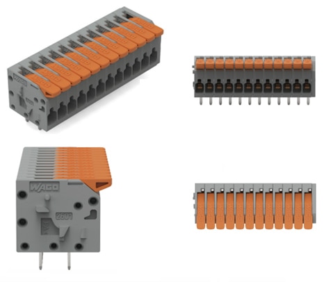 Levers on terminal blocks Image of levers on terminal blocks