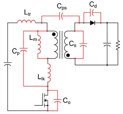 Schematic diagram of a flyback converter Image of schematic diagram of a flyback converter