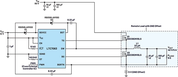 Step-down converter design (click to enlarge) Diagram of step-down converter design (click to enlarge)