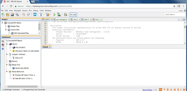 MPLAB Express Screenshot