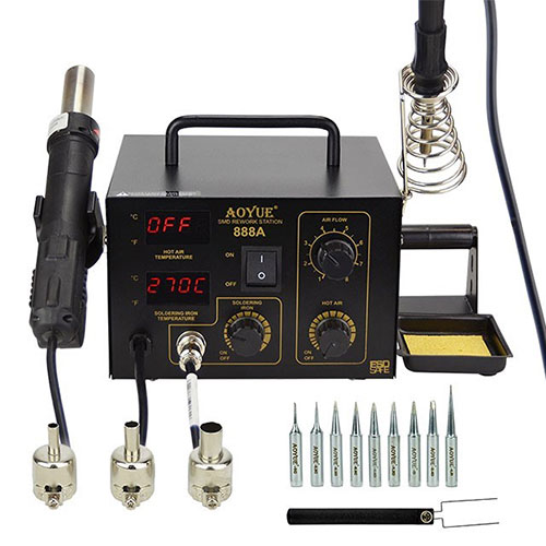 888A 2-in-1 Digital Hot Aire Rework and Soldering Station