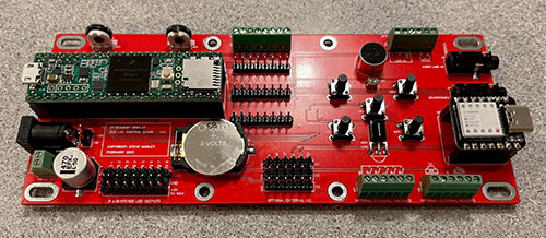 The first version of our control board, starting with the DEV-14058 Teensy 3.6 processor board—based on an Arm Cortex-M4F core
